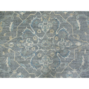 12'x14'6" Light Gray, Fine Peshawar with All Over Design Densely Woven, Soft Wool Hand Knotted, Oversized Oriental Rug FWR429582