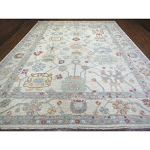 Load image into Gallery viewer, 11&#39;9&quot;x15&#39;9&quot; Ivory, Afghan Angora Oushak with All Over Design Natural Dyes, Hand Knotted Pure Wool, Oversized Oriental Rug FWR429768