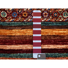 Load image into Gallery viewer, 2&#39;2&quot;x3&#39;1&quot; Colorful, Natural Dyes Densely Woven Ghazni Wool Hand Knotted, Afghan Super Kazak with Khorjin Design, Mat Oriental Rug FWR429960