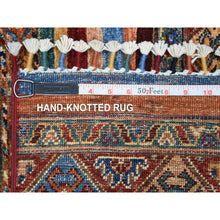 Load image into Gallery viewer, 2&#39;x3&#39;1&quot; Colorful, Shiny and SoftÊWool Hand Knotted, Caucasian Super Kazak with Khorjin Design Natural Dyes Densely Woven, Mat Oriental Rug FWR430014
