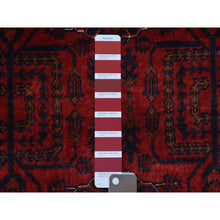 Load image into Gallery viewer, 3&#39;4&quot;x5&#39; Deep and Saturated Red, Velvety Wool Hand Knotted, Afghan Khamyab with Geometric Medallion Design, Oriental Rug FWR430152