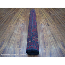 Load image into Gallery viewer, 3&#39;4&quot;x5&#39; Deep and Saturated Red, Velvety Wool Hand Knotted, Afghan Khamyab with Geometric Medallion Design, Oriental Rug FWR430152