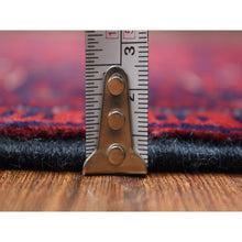 Load image into Gallery viewer, 2&#39;10&quot;x9&#39;9&quot; Deep and Saturated Red, Hand Knotted Afghan Khamyab with Geometric Design, Velvety Wool, Runner Oriental Rug FWR430188