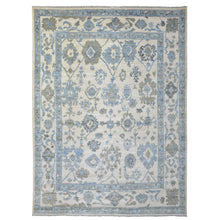 Load image into Gallery viewer, 8&#39;10&quot;x11&#39;8&quot; Ivory Angora Oushak Large Leaf Design Natural Dyes, Afghan Wool Hand Knotted Oriental Rug FWR430266
