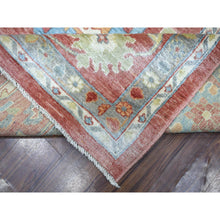 Load image into Gallery viewer, 12&#39;x14&#39;5&quot; Coral Red Natural Dyes Angora Oushak With Colorful Leaf Design, Afghan Wool Hand Knotted Oversized Oriental Rug FWR430488
