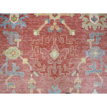 Load image into Gallery viewer, 12&#39;x14&#39;5&quot; Coral Red Natural Dyes Angora Oushak With Colorful Leaf Design, Afghan Wool Hand Knotted Oversized Oriental Rug FWR430488
