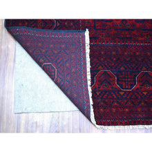 Load image into Gallery viewer, 5&#39;6&quot;x8&#39; Deep and Saturated Red, Afghan Khamyab with Geometric Design, Soft and Shiny Wool Hand Knotted, Oriental Rug FWR430656