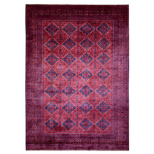 Load image into Gallery viewer, 8&#39;2&quot;x11&#39;5&quot; Deep and Saturated Red with Touches of Blue, Afghan Khamyab with Tribal Medallions Design, Velvety Wool, Hand Knotted, Oriental Rug FWR430698