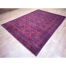 Load image into Gallery viewer, 8&#39;2&quot;x11&#39;5&quot; Deep and Saturated Red with Touches of Blue, Afghan Khamyab with Tribal Medallions Design, Velvety Wool, Hand Knotted, Oriental Rug FWR430698