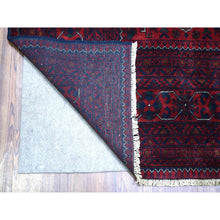 Load image into Gallery viewer, 8&#39;2&quot;x11&#39;5&quot; Deep and Saturated Red with Touches of Blue, Afghan Khamyab with Tribal Medallions Design, Velvety Wool, Hand Knotted, Oriental Rug FWR430698