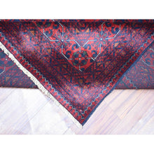 Load image into Gallery viewer, 8&#39;2&quot;x11&#39;5&quot; Deep and Saturated Red with Touches of Blue, Afghan Khamyab with Tribal Medallions Design, Velvety Wool, Hand Knotted, Oriental Rug FWR430698