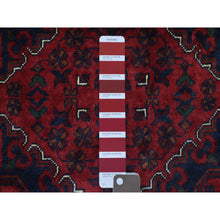 Load image into Gallery viewer, 8&#39;2&quot;x11&#39;5&quot; Deep and Saturated Red with Touches of Blue, Afghan Khamyab with Tribal Medallions Design, Velvety Wool, Hand Knotted, Oriental Rug FWR430698