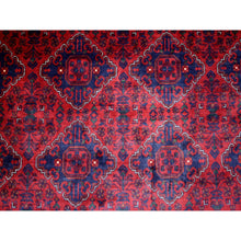 Load image into Gallery viewer, 8&#39;2&quot;x11&#39;5&quot; Deep and Saturated Red with Touches of Blue, Afghan Khamyab with Tribal Medallions Design, Velvety Wool, Hand Knotted, Oriental Rug FWR430698