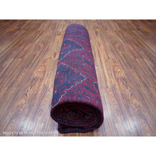 Load image into Gallery viewer, 8&#39;2&quot;x11&#39;5&quot; Deep and Saturated Red with Touches of Blue, Afghan Khamyab with Tribal Medallions Design, Velvety Wool, Hand Knotted, Oriental Rug FWR430698