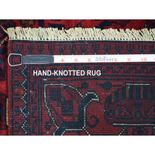 Load image into Gallery viewer, 3&#39;5&quot;x5&#39; Deep and Saturated Red, Afghan Khamyab with Large Medallion Design, Soft and Shiny Wool Hand Knotted, Oriental Rug FWR430800