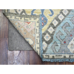 3'2"x5' Charcoal Gray, Anatolian Village Inspired with Large Elements Design Natural Dyes, Soft Wool Hand Knotted, Oriental Rug FWR431202