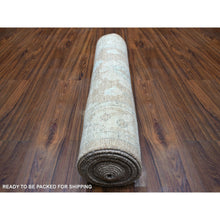 Load image into Gallery viewer, 2&#39;10&quot;x17&#39;1&quot; Walnut Brown Flowing And Open Design Angora Ushak Natural Dyes, Afghan Wool Hand Knotted Runner Oriental Rug FWR431280