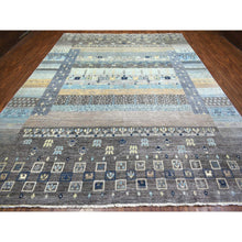Load image into Gallery viewer, 10&#39;x13&#39;8&quot; Space Gray, Afghan Kashkuli Gabbeh Design, Natural Dyes Fine Weave, Soft Wool Hand Knotted, Oriental Rug FWR431502