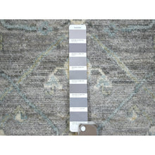 Load image into Gallery viewer, 3&#39;x4&#39;10&quot; Charcoal Gray Angora Oushak Afghan Wool Flowing And Open Design Natural Dyes, Hand Knotted Oriental Rug FWR431604
