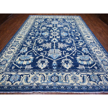 Load image into Gallery viewer, 10&#39;x14&#39;2&quot; Denim Blue, Hand Knotted Fine Peshawar with All Over Heriz Design, Densely Woven Soft Wool, Oriental Rug FWR431670