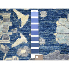Load image into Gallery viewer, 10&#39;2&quot;x13&#39;6&quot; Denim Blue, Afghan Wool Hand Knotted, Fine Peshawar with All Over Heriz Design Densely Woven, Oriental Rug FWR431676