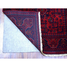 Load image into Gallery viewer, 2&#39;9&quot;x9&#39;6&quot; Deep and Saturated Red Tribal Design Velvety Wool, Afghan Khamyab Hand Knotted Runner Oriental Rug FWR432066