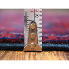 Load image into Gallery viewer, 2&#39;8&quot;x13&#39;1&quot; Deep and Saturated Red Natural Dyes Afghan Khamyab, Pure Wool With Geometric Design Hand Knotted Oriental Rug FWR432156