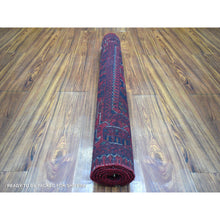 Load image into Gallery viewer, 3&#39;3&quot;x4&#39;10&quot; Deep And Saturated Red With Heriz Design Hand Knotted Afghan Khamyab, Velvety Wool Oriental Rug FWR432228