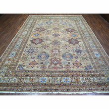 Load image into Gallery viewer, 8&#39;10&quot;x11&#39;10&quot; Taupe Shiny And Soft Wool Hand Knotted, Afghan Super Kazak, Natural Dyes Densely Woven, Oriental Rug FWR432294