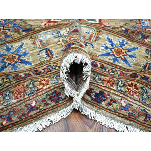 8'10"x11'10" Taupe Shiny And Soft Wool Hand Knotted, Afghan Super Kazak, Natural Dyes Densely Woven, Oriental Rug FWR432294