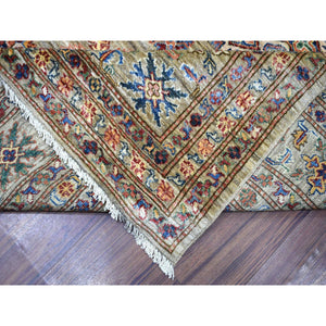 8'10"x11'10" Taupe Shiny And Soft Wool Hand Knotted, Afghan Super Kazak, Natural Dyes Densely Woven, Oriental Rug FWR432294