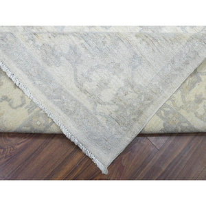 8'3"x9'8" Ivory White Wash Peshawar, Organic Wool Natural Dyes Hand Knotted, Oriental Rug FWR432504