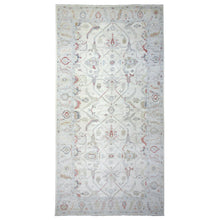 Load image into Gallery viewer, 7&#39;9&quot;x16&#39;3&quot; Ivory Angora Ushak Natural Dyes, Flowing And Open Design, Afghan Wool Hand Knotted Overisize Oriental Rug FWR432816