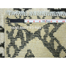 Load image into Gallery viewer, 2&#39;10&quot;x7&#39;10&quot; Ivory, Soft and Shiny Wool, Boujaad Moroccan Berber with Criss Cross Pattern, Natural Dyes, Hand Knotted Runner Oriental Rug FWR432978
