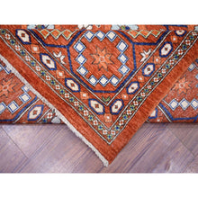 Load image into Gallery viewer, 9&#39;9&quot;x13&#39;6&quot; Burnt Orange, Afghan Ersari with Rosette Design, Natural Dyes Dense Weave, Soft Wool Hand Knotted, Oriental Rug FWR433026