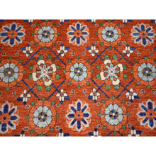 Load image into Gallery viewer, 9&#39;9&quot;x13&#39;6&quot; Burnt Orange, Afghan Ersari with Rosette Design, Natural Dyes Dense Weave, Soft Wool Hand Knotted, Oriental Rug FWR433026