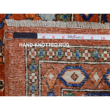 Load image into Gallery viewer, 9&#39;9&quot;x13&#39;6&quot; Burnt Orange, Afghan Ersari with Rosette Design, Natural Dyes Dense Weave, Soft Wool Hand Knotted, Oriental Rug FWR433026