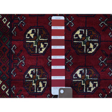 Load image into Gallery viewer, 2&#39;1&quot;x3&#39; Deep and Saturated Red Natural Dyes Afghan Khamyab Velvety Wool, Bokara Design Pure Wool Mat Oriental Rug FWR433326