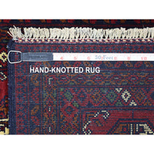 Load image into Gallery viewer, 2&#39;1&quot;x3&#39; Deep and Saturated Red Natural Dyes Afghan Khamyab Velvety Wool, Bokara Design Pure Wool Mat Oriental Rug FWR433326