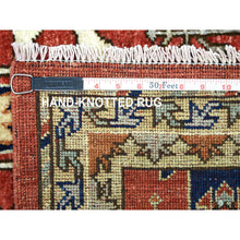 Load image into Gallery viewer, 2&#39;8&quot;x9&#39;8&quot; Rich Red, Natural Dyes Soft Wool Hand Knotted, Afghan Ersari with Large Elements, Runner Oriental Rug FWR433554