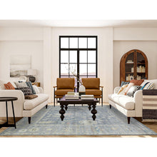 Load image into Gallery viewer, 8&#39;2&quot;x9&#39;10&quot; Stone Gray, Hand Knotted Afghan Angora Oushak with Geometric Leaf Design, Natural Dyes Soft and Shiny Wool, Oriental Rug FWR433752