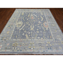 Load image into Gallery viewer, 8&#39;2&quot;x9&#39;10&quot; Stone Gray, Hand Knotted Afghan Angora Oushak with Geometric Leaf Design, Natural Dyes Soft and Shiny Wool, Oriental Rug FWR433752