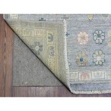 Load image into Gallery viewer, 8&#39;2&quot;x9&#39;10&quot; Stone Gray, Hand Knotted Afghan Angora Oushak with Geometric Leaf Design, Natural Dyes Soft and Shiny Wool, Oriental Rug FWR433752