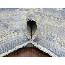 Load image into Gallery viewer, 8&#39;2&quot;x9&#39;10&quot; Stone Gray, Hand Knotted Afghan Angora Oushak with Geometric Leaf Design, Natural Dyes Soft and Shiny Wool, Oriental Rug FWR433752