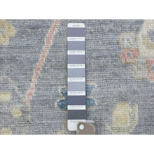 Load image into Gallery viewer, 8&#39;2&quot;x9&#39;10&quot; Stone Gray, Hand Knotted Afghan Angora Oushak with Geometric Leaf Design, Natural Dyes Soft and Shiny Wool, Oriental Rug FWR433752