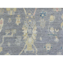 Load image into Gallery viewer, 8&#39;2&quot;x9&#39;10&quot; Stone Gray, Hand Knotted Afghan Angora Oushak with Geometric Leaf Design, Natural Dyes Soft and Shiny Wool, Oriental Rug FWR433752