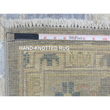 Load image into Gallery viewer, 8&#39;2&quot;x9&#39;10&quot; Stone Gray, Hand Knotted Afghan Angora Oushak with Geometric Leaf Design, Natural Dyes Soft and Shiny Wool, Oriental Rug FWR433752