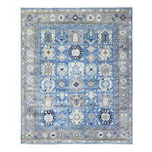 Load image into Gallery viewer, 8&#39;1&quot;x9&#39;9&quot; Light Blue, Organic Wool Hand Knotted, Afghan Ersari with Large Elements Design Natural Dyes, Oriental Rug FWR433866