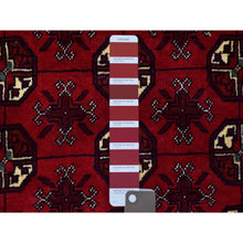 Load image into Gallery viewer, 2&#39;7&quot;x3&#39;10&quot; Deep and Saturated Red, Hand Knotted Afghan Khamyab with Bokara, Soft Organic Wool, Oriental Rug FWR434022
