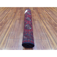 Load image into Gallery viewer, 2&#39;7&quot;x3&#39;10&quot; Deep and Saturated Red, Hand Knotted Afghan Khamyab with Bokara, Soft Organic Wool, Oriental Rug FWR434022